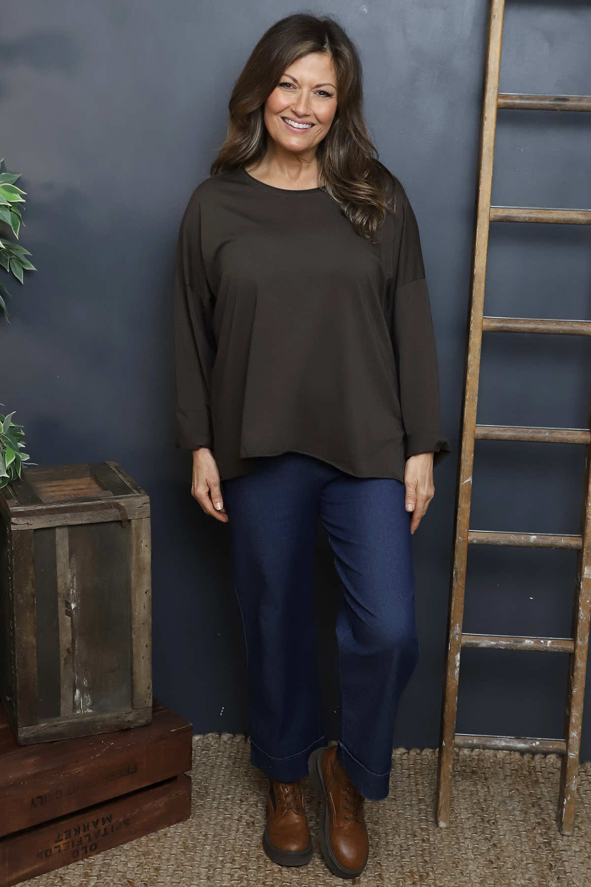 Erin Cotton Top Cocoa