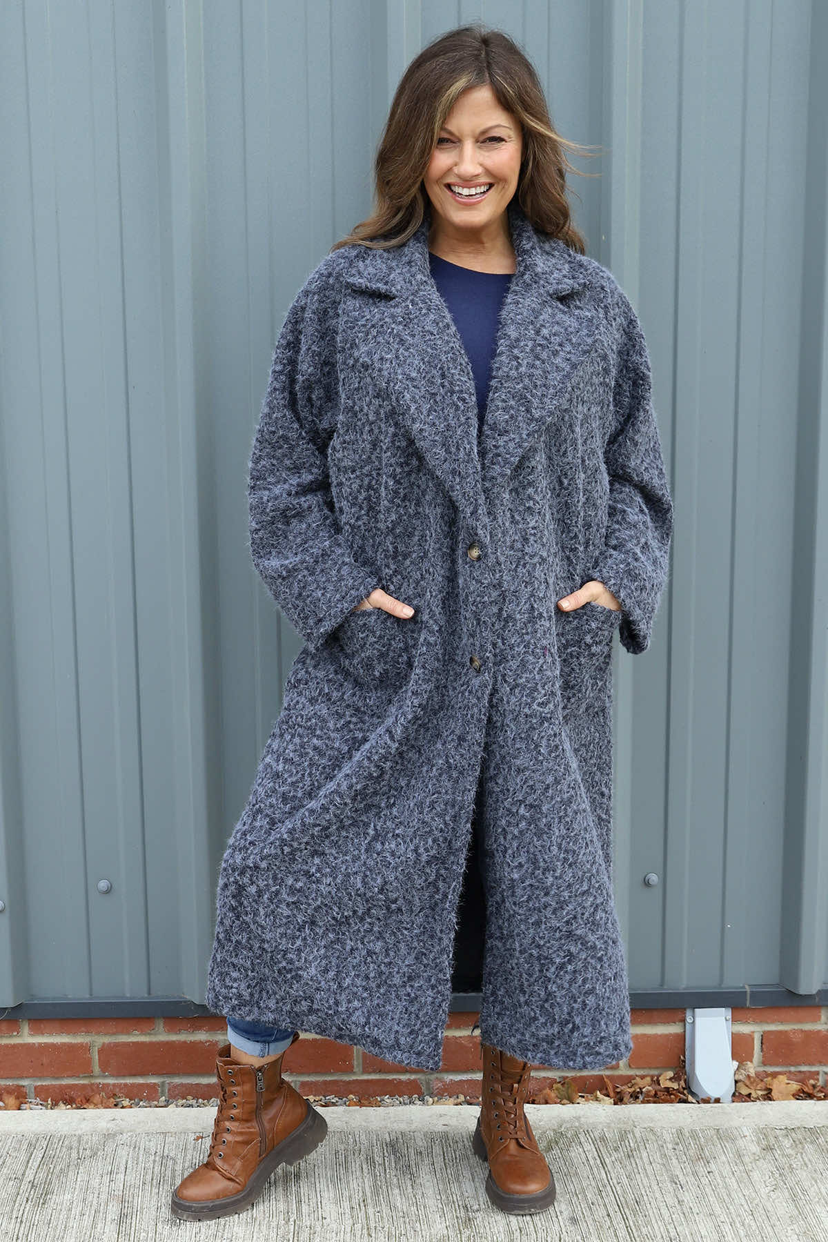 Stefania Coat Dark Blue