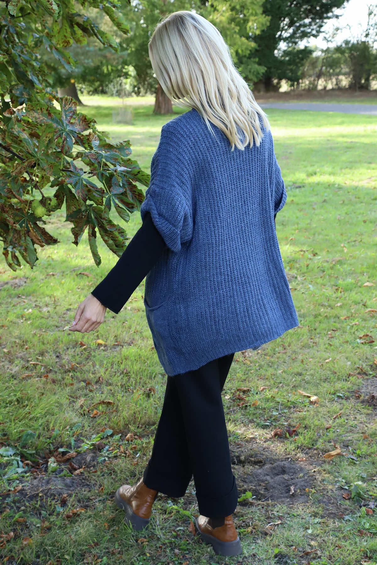 Quinn Knitted Cardigan Blue