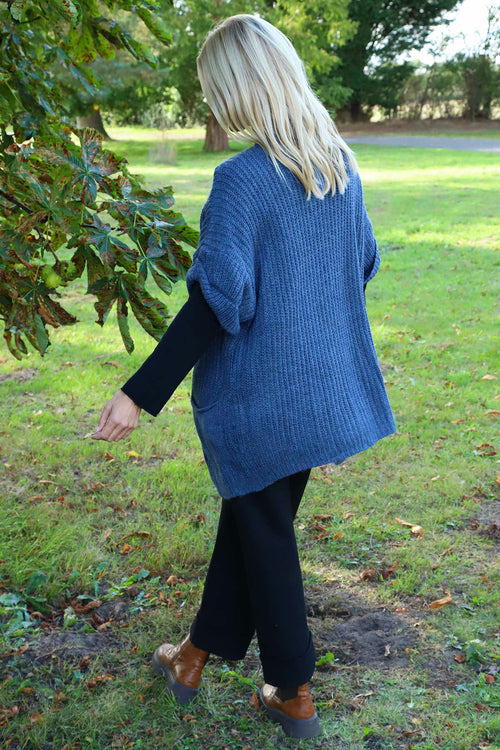 Quinn Knitted Cardigan Blue - Image 4