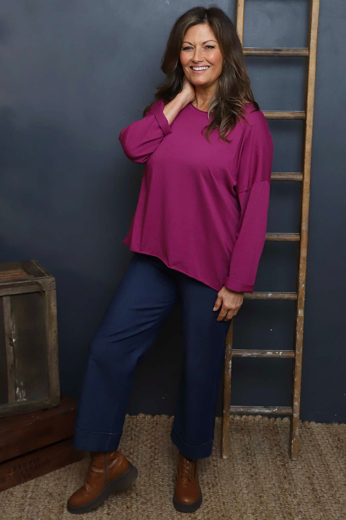 Erin Cotton Top Burgundy