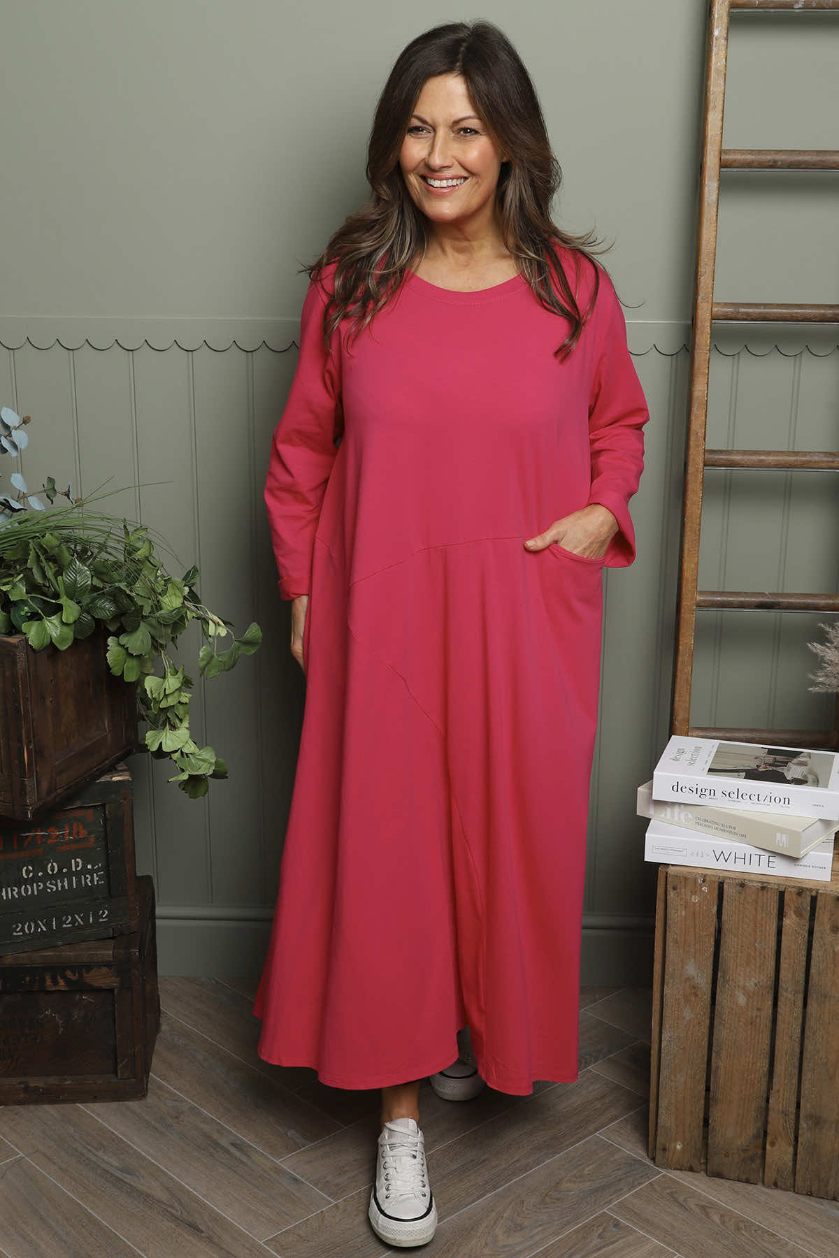 Penny Cotton Dress Fuchsia