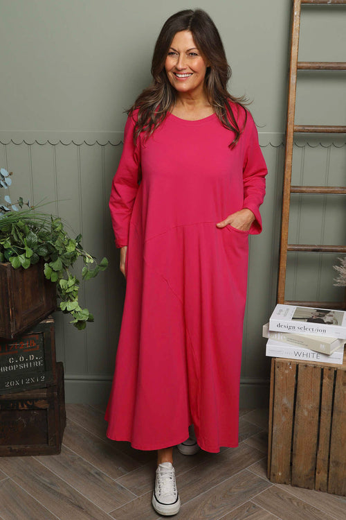 Penny Cotton Dress Fuchsia - Image 2
