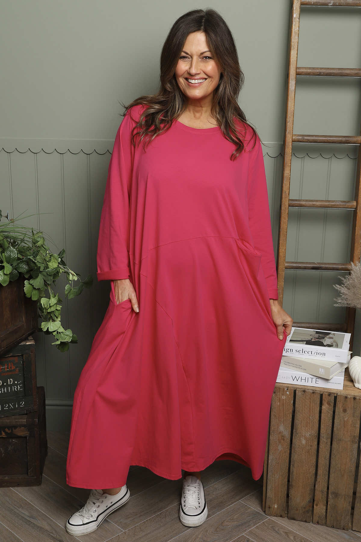 Penny Cotton Dress Fuchsia