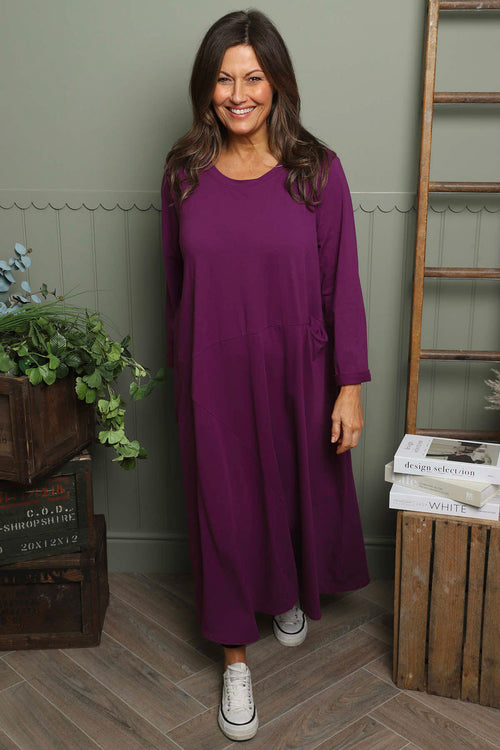 Penny Cotton Dress Berry - Image 2