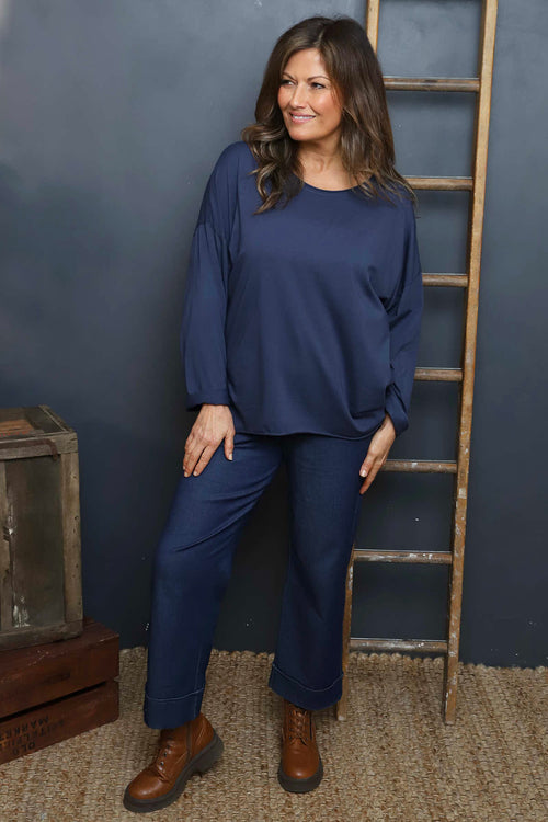 Erin Cotton Top Navy - Image 3