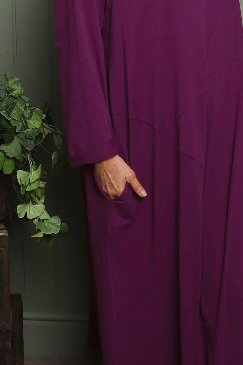 Penny Cotton Dress Berry - Image 3