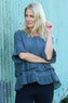 Allena Frill Top Charcoal