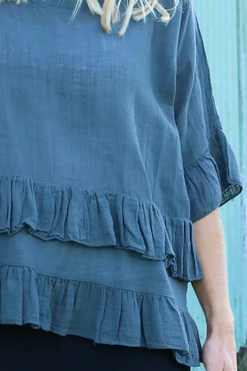 Allena Frill Top Charcoal - Image 3