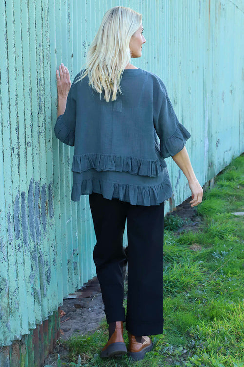 Allena Frill Top Charcoal - Image 4