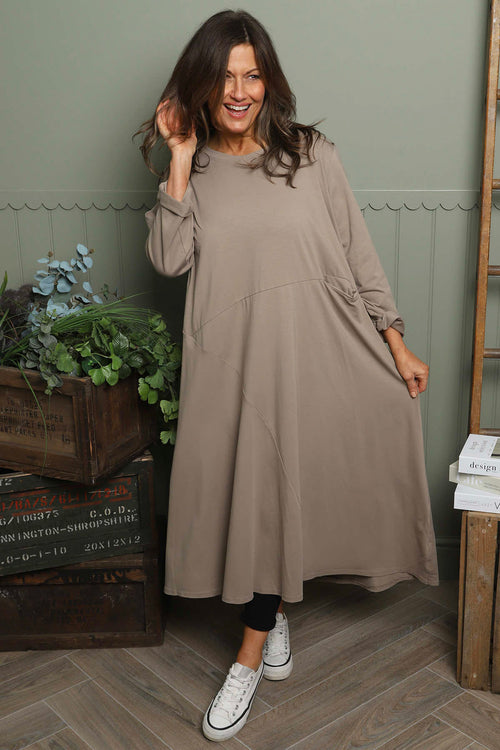 Penny Cotton Dress Mocha - Image 1
