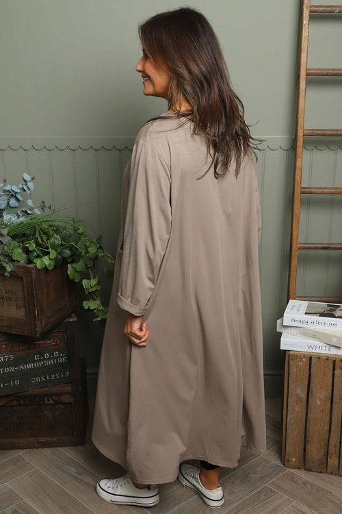 Penny Cotton Dress Mocha - Image 4