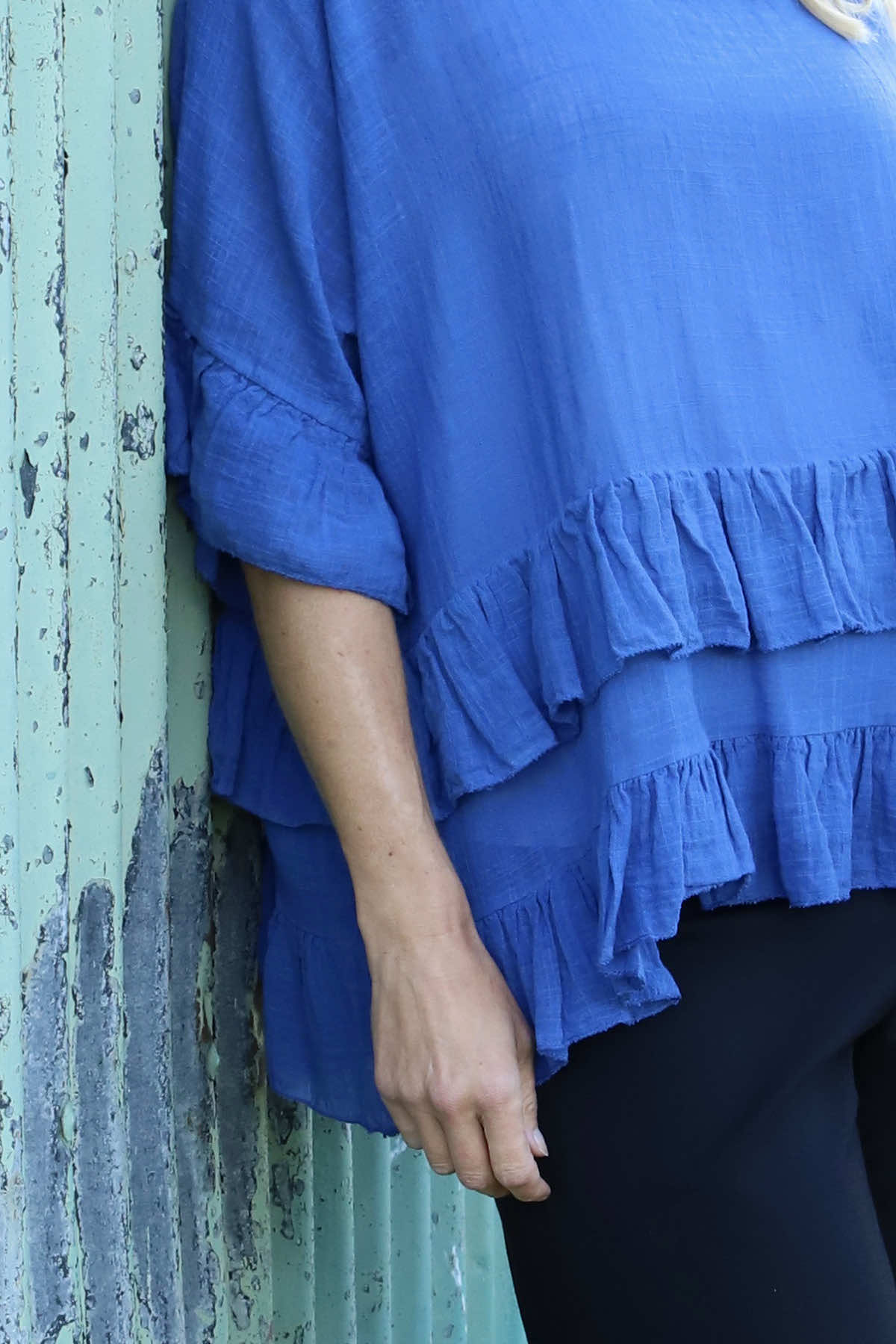 Allena Frill Top Royal Blue