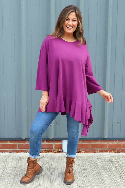 Carey Frill Cotton Top Berry