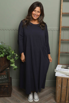 Penny Cotton Dress Navy