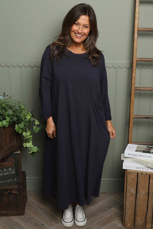 Penny Cotton Dress Navy - Image 1