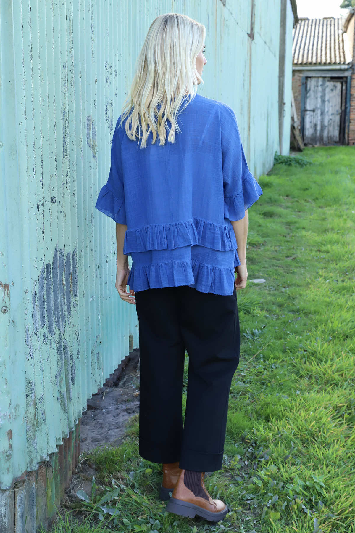 Allena Frill Top Royal Blue