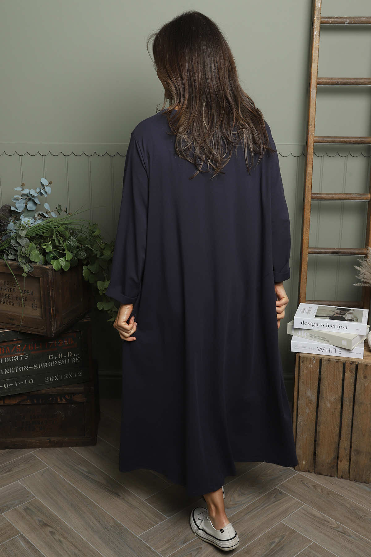 Penny Cotton Dress Navy