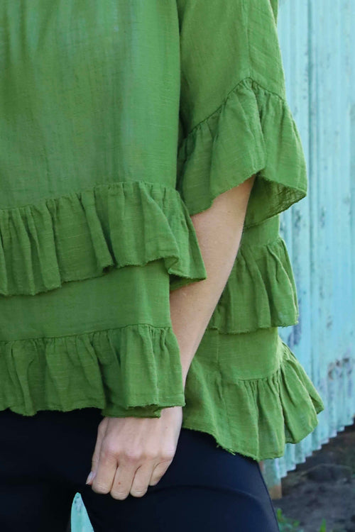 Allena Frill Top Olive - Image 3