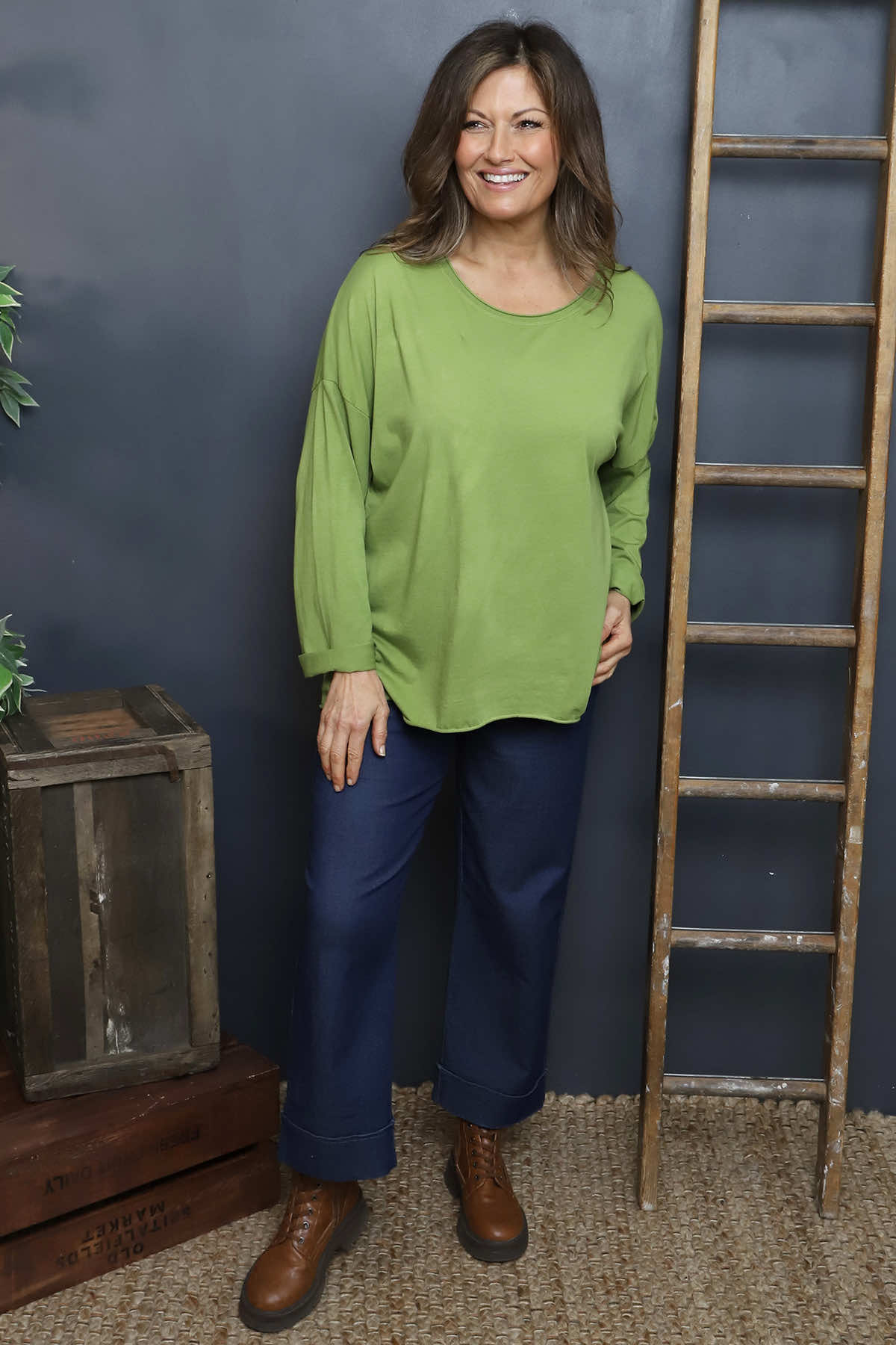 Erin Cotton Top Olive