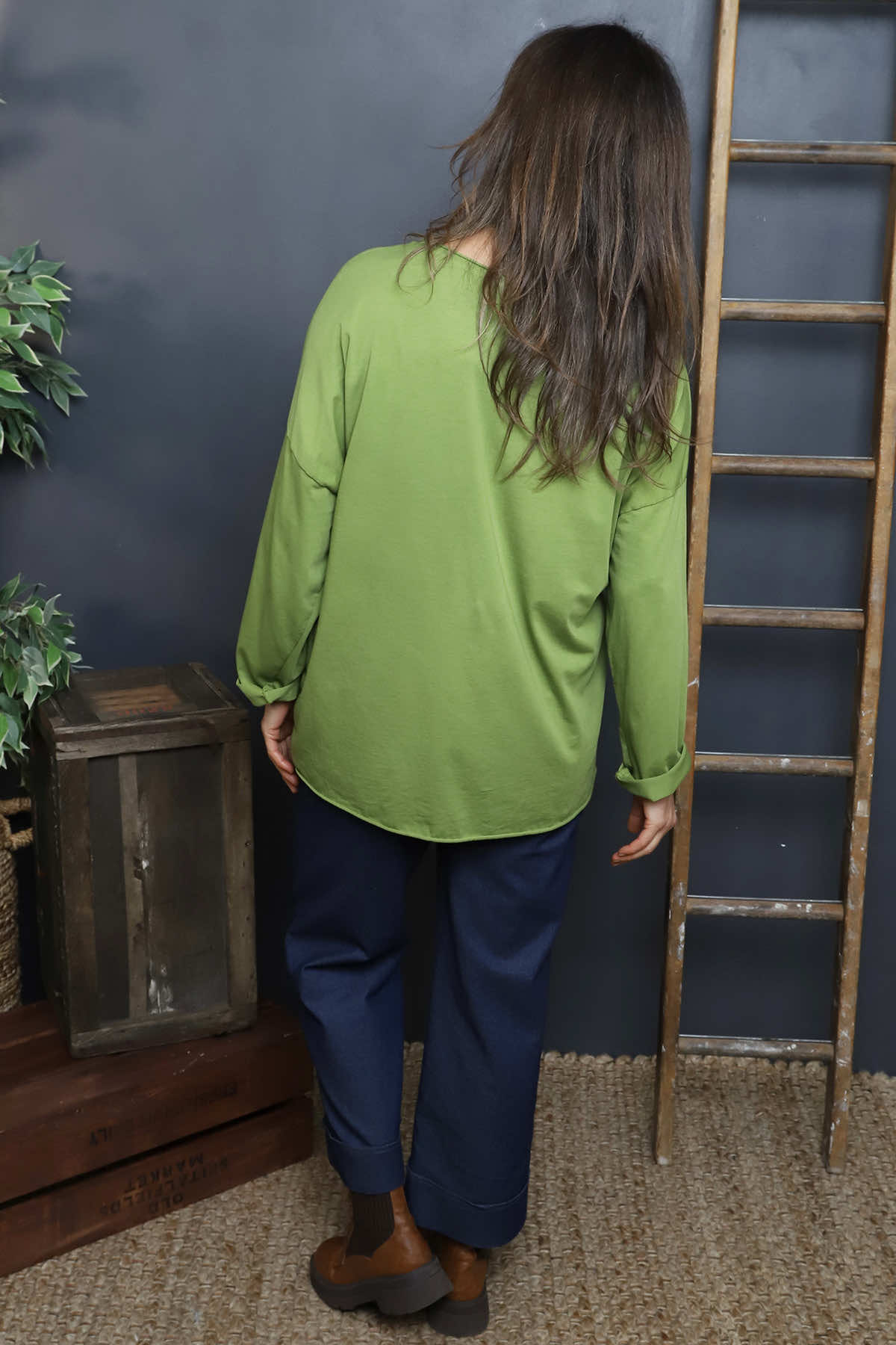Erin Cotton Top Olive