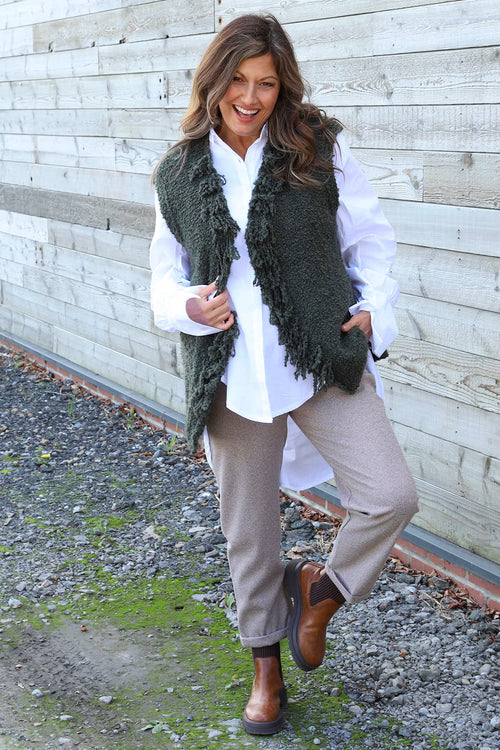 Caroline Knit Gilet Khaki - Image 6