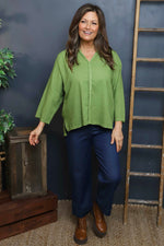 Grace Linen Top Olive Olive - Grace Linen Top Olive
