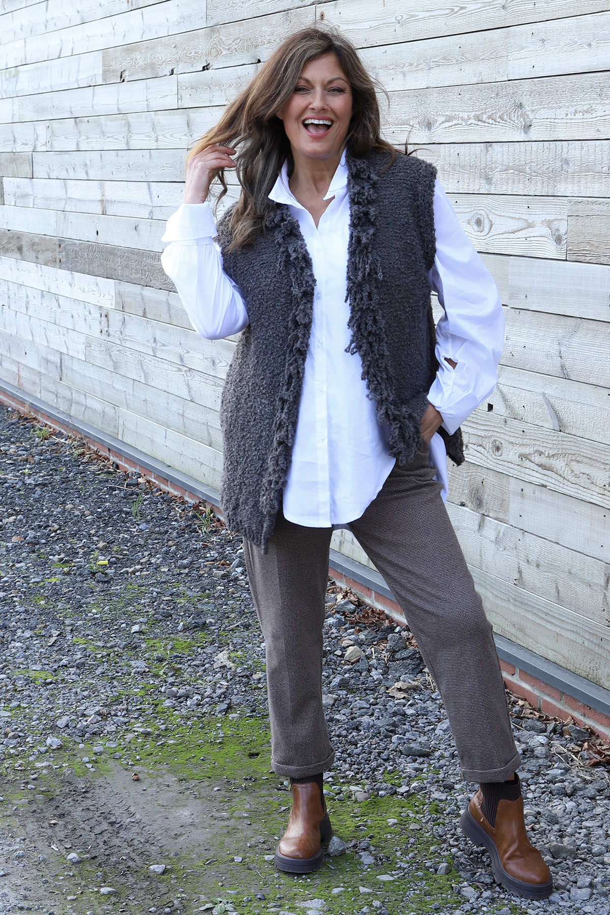 Caroline Knit Gilet Dark Mocha