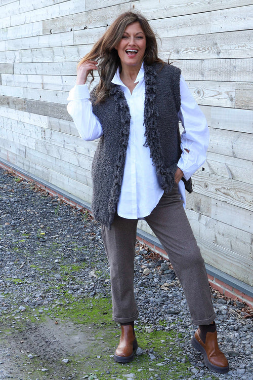 Caroline Knit Gilet Dark Mocha - Image 5