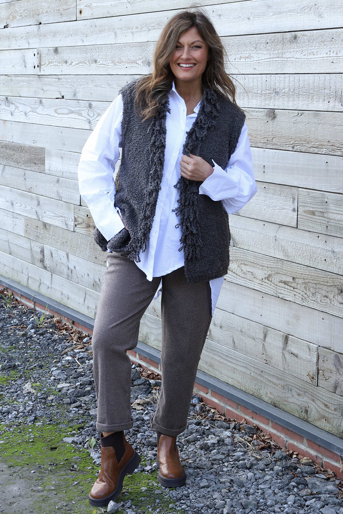 Caroline Knit Gilet Dark Mocha