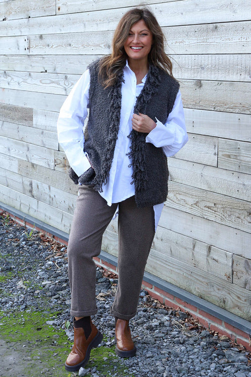 Caroline Knit Gilet Dark Mocha - Image 6