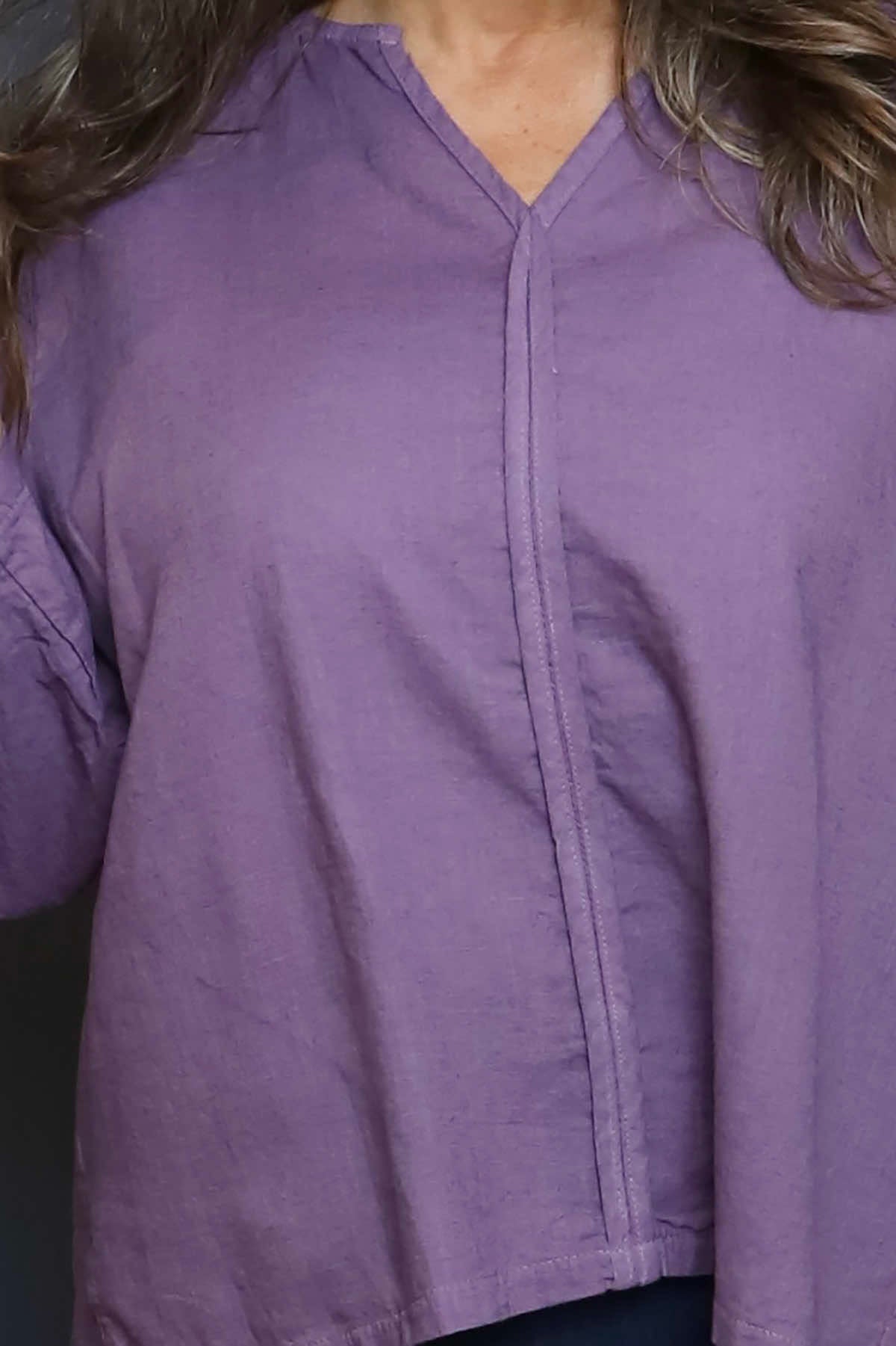 Grace Linen Top Purple