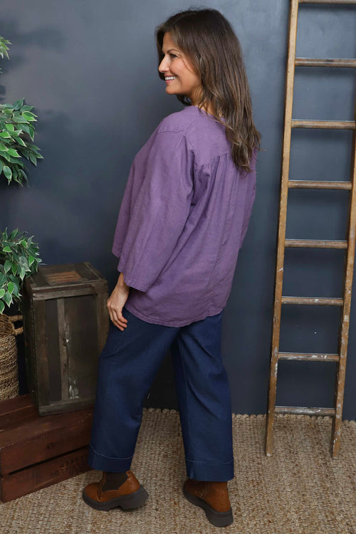 Grace Linen Top Purple - Image 4