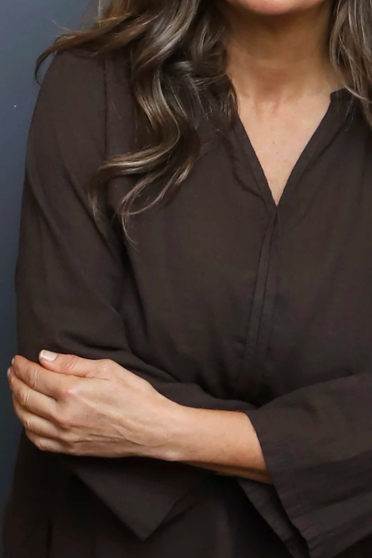 Grace Linen Top Cocoa