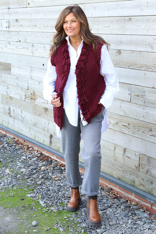 Caroline Knit Gilet Wine - Image 6