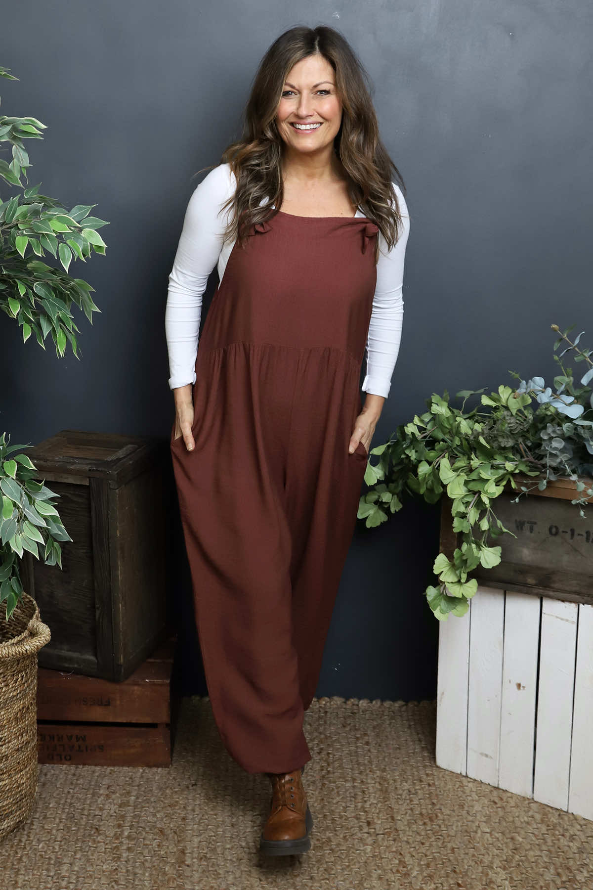 Cresswell Dungarees Burgundy