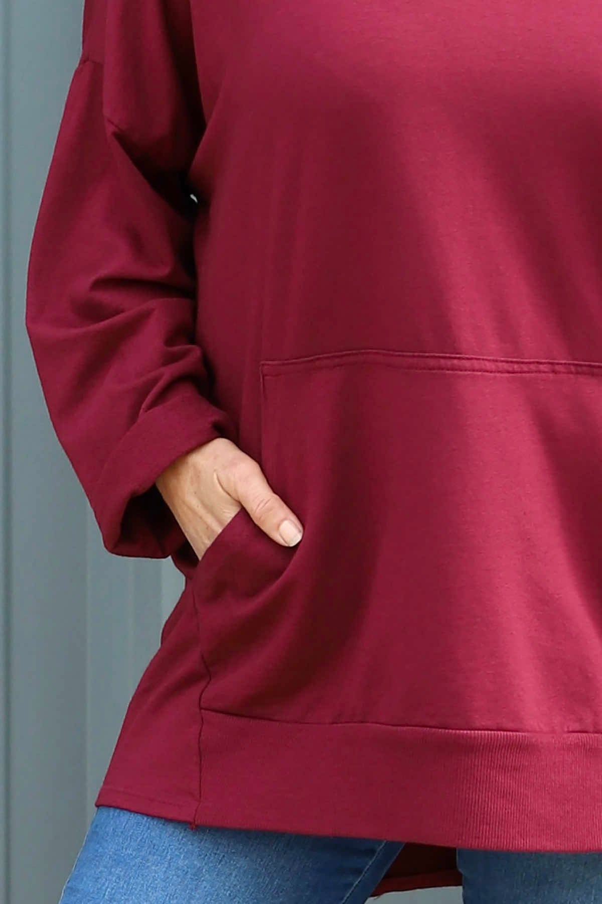 Samantha Pocket Cotton Top Wine