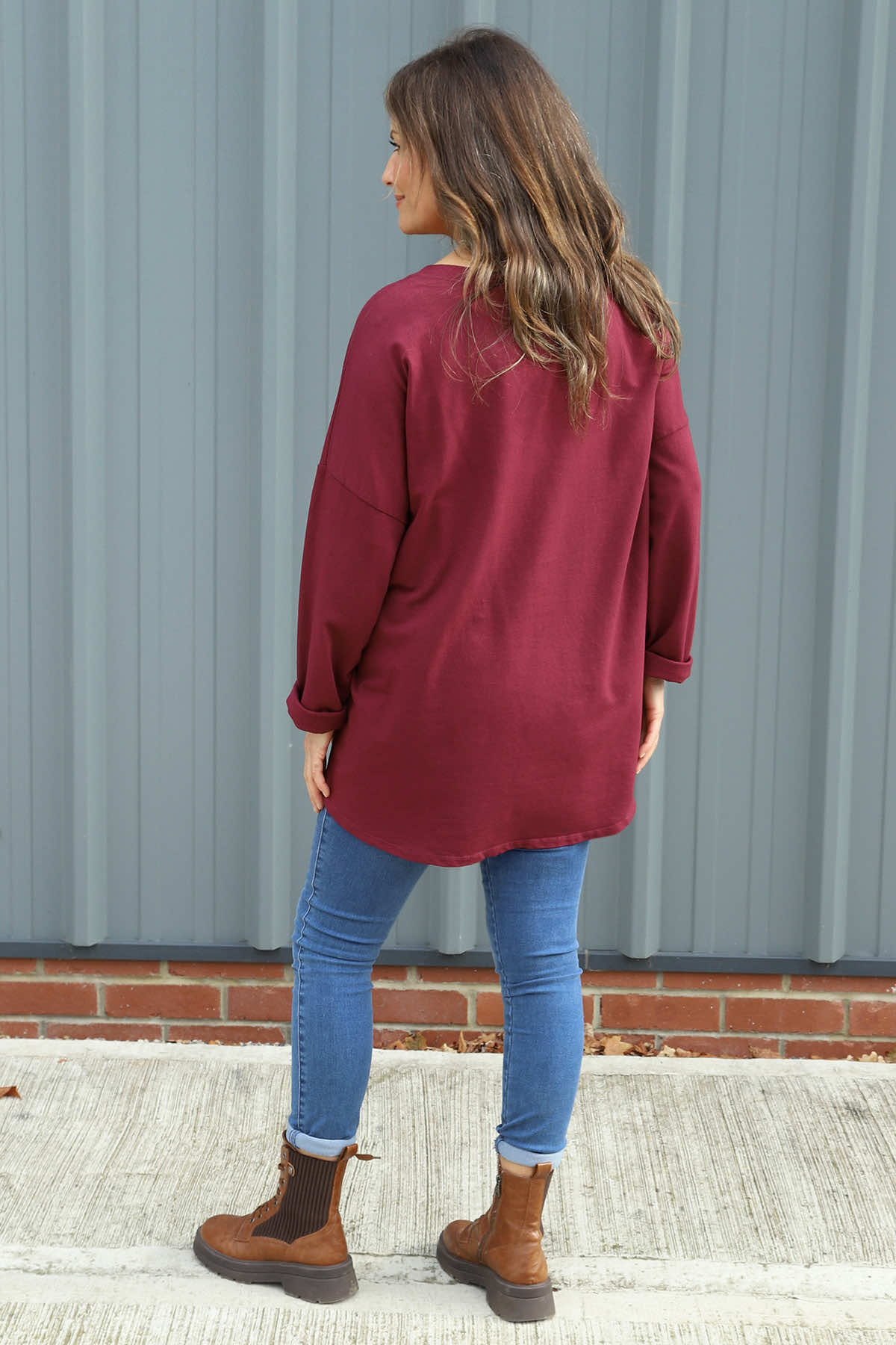 Samantha Pocket Cotton Top Wine