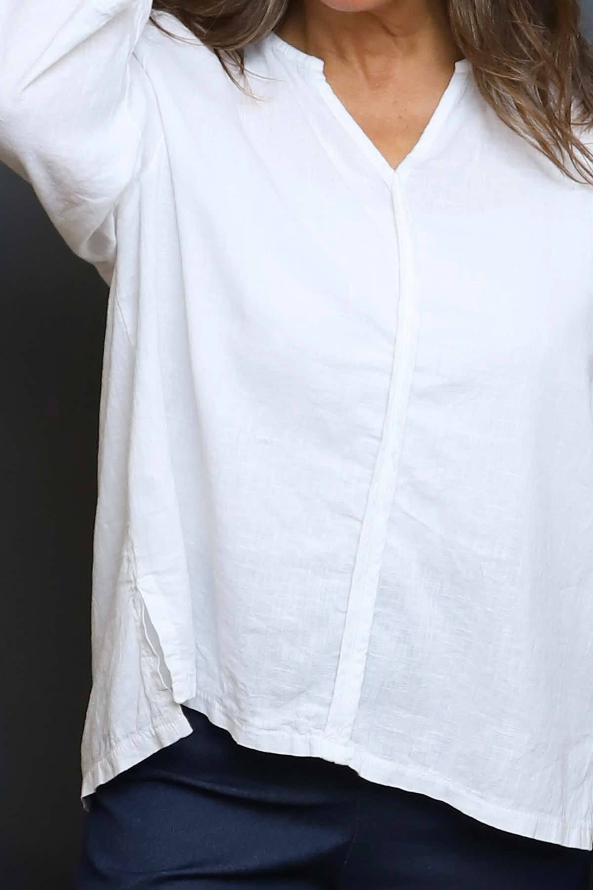 Grace Linen Top White