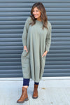 Ramsgate Long Sleeve Cotton Dress Khaki