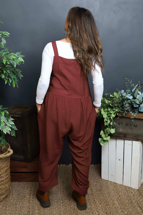 Cresswell Dungarees Burgundy - Image 4
