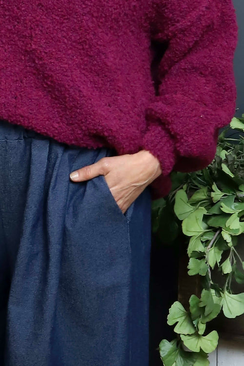 Odette Wide Leg Denim Trousers Dark Denim - Image 3