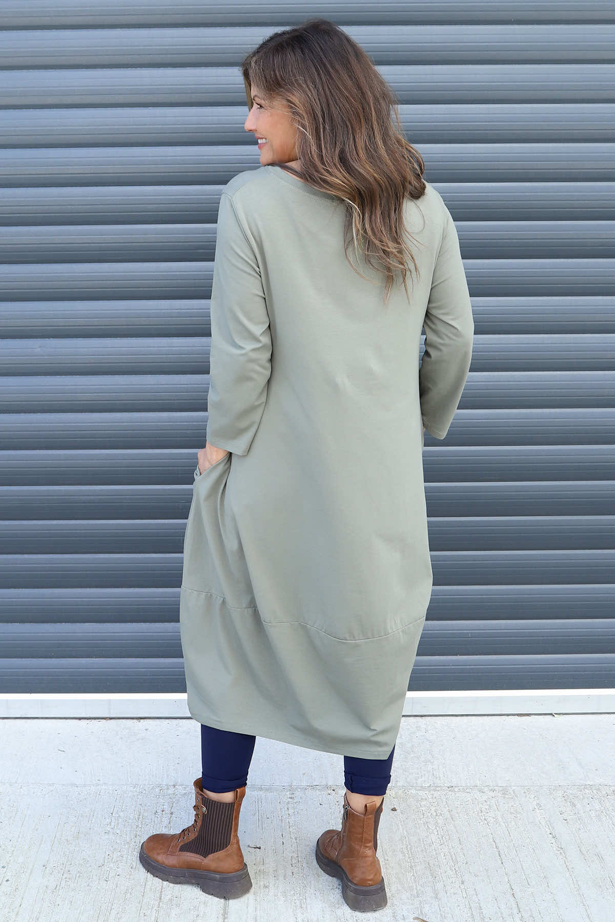 Ramsgate Long Sleeve Cotton Dress Khaki
