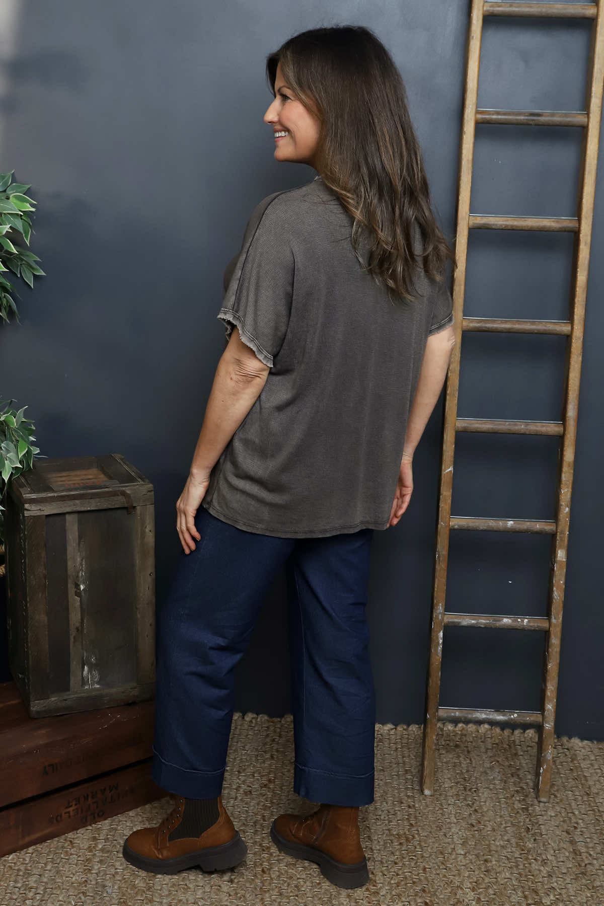 Burford V-Neck Top Cocoa