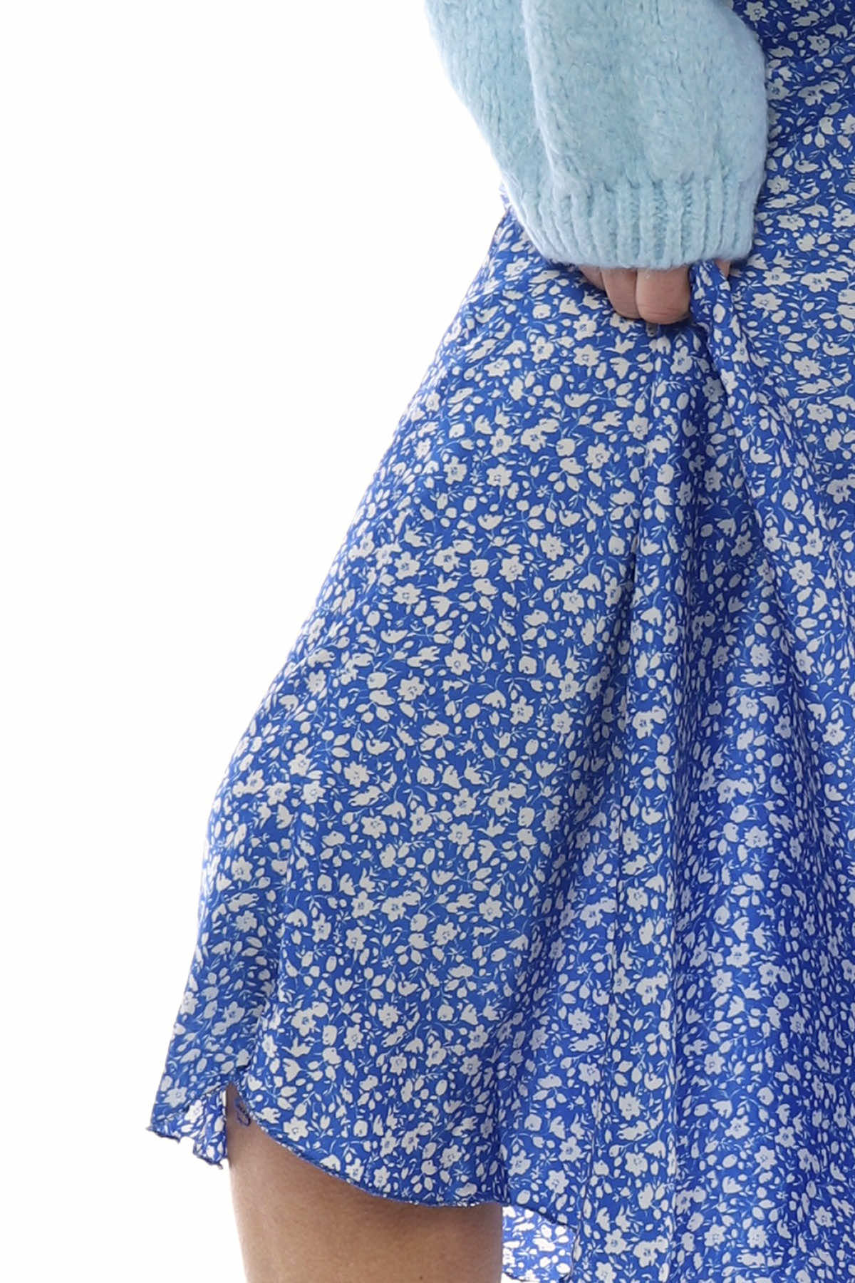Ottilie Floral Print Skirt Cobalt