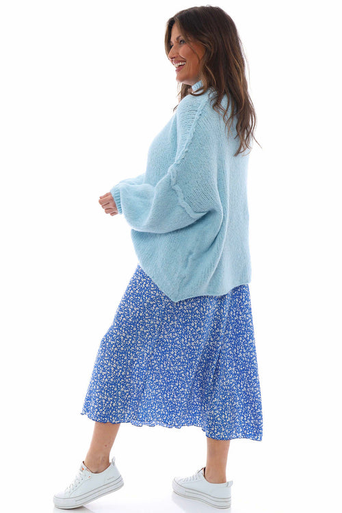 Ottilie Floral Print Skirt Cobalt - Image 5
