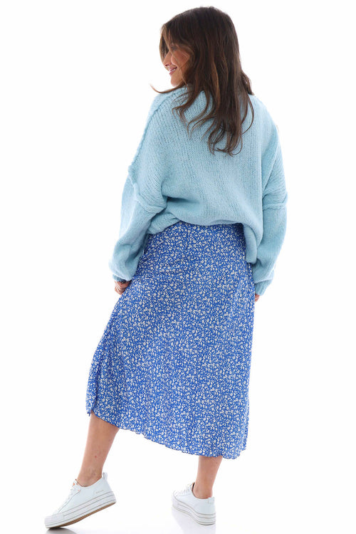 Ottilie Floral Print Skirt Cobalt - Image 6