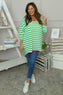 Ariella Stripe Top Green
