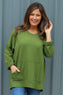 Samantha Pocket Cotton Top Olive