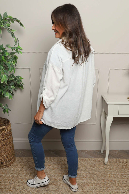 Anisha Cotton Shirt White - Image 4